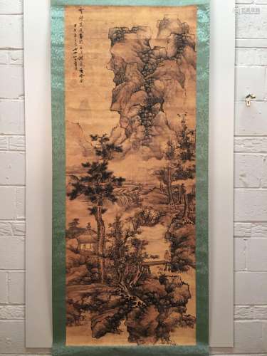 Chinese Hanging Scroll Of Landscript