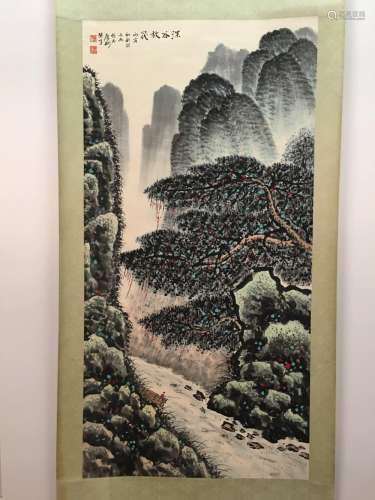 Chinese Hanging Scroll Of Landscape