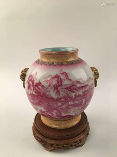 Chinese Famille Rose Gilt Jar With Yong Zheng Mark