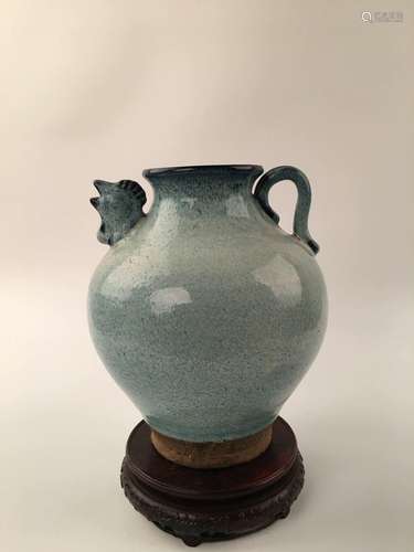 Chinese Jun Ware Porcelain Jar With Handle