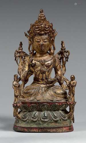 CHINE Époque Ming (1368 1644)		 STATUETTE de boud...