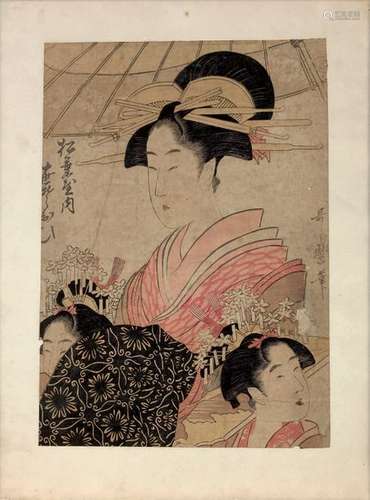 KITAGAWA UTAMARO (1753? 1806)		 OBAN TATE E, Yoso...