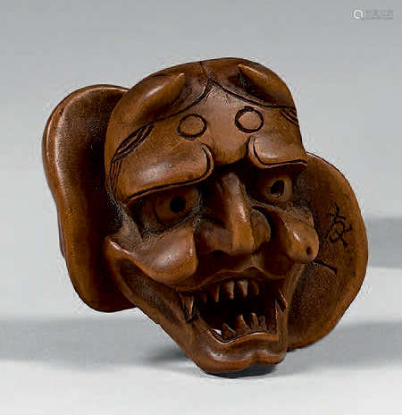 JAPON Époque Meiji (1868 1912)		 NETSUKE en buis,...