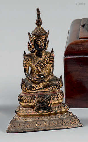 THAÏLANDE, Ratanakosin Vers 1900		 STATUETTE de b...