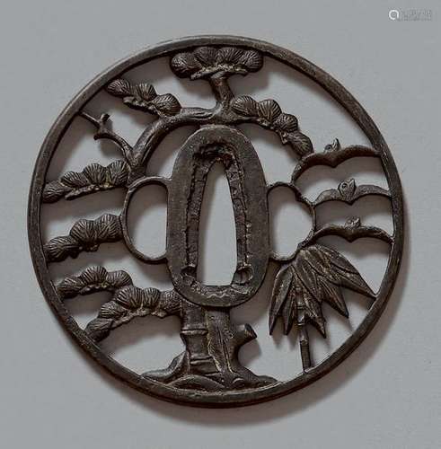 JAPON Époque Edo (1603 1868)		 QUATRE TSUBA en fe...