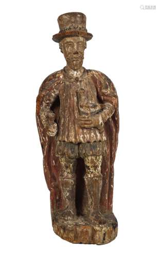 EARLY CARVED WOOD AND POLYCHROME CARVING