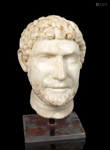 HEAD OF ROMAN EMPEROR HADRIAN, 76 - 138 CE