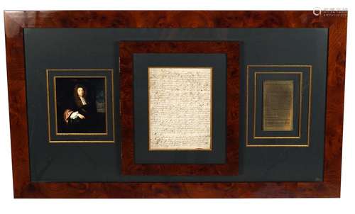 SEVENTEENTH-CENTURY FRAMED HISTORICAL DOCUMENT