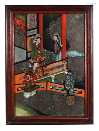 NINETEENTH-CENTURY CHINESE REVERSE GLASS PAINTING