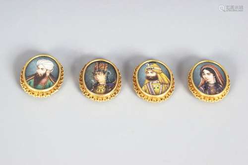 SET OF FOUR INDO-PERSIAN ROYAL MINIATURES