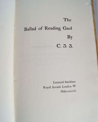 (WILDE, Oscar). The Ballad of Reading Gaol by C.3.3.
