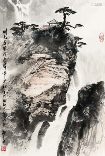 魏紫熙 壬戌（1982） 冷风秋雨 设色纸本 立轴