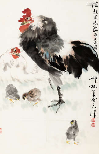 萧朗 辛酉（1981） 大吉图 设色纸本 软片