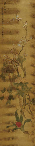 张熊 庚寅（1830） 岁寒四友 设色绢本 立轴