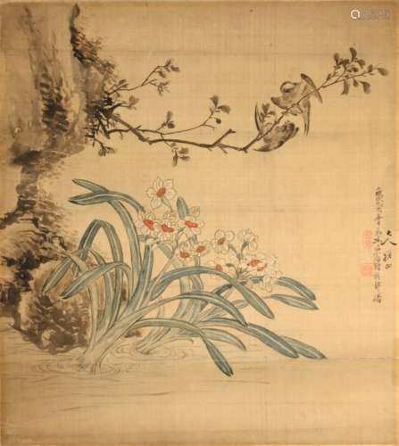 A Chinese Antique Water color Painting