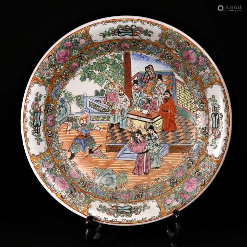 A Magnificient Familie Rose Large Bowl,Late Qing dynasty
