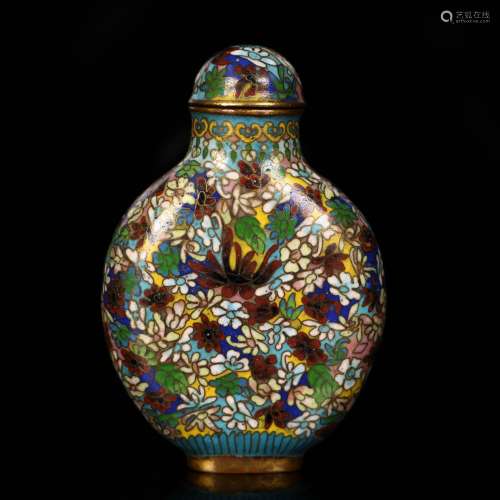 A Chinese enamel copper snuff bottle,19th century