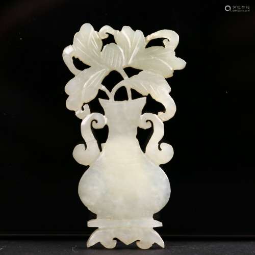 A Chinese Carved White Jade Plaque,Qing dynasty