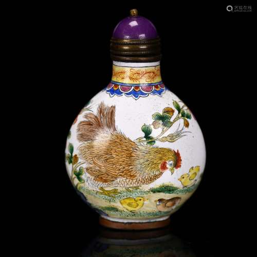 A Chinese Imperial Enamelled Bronze Snuff Bottle