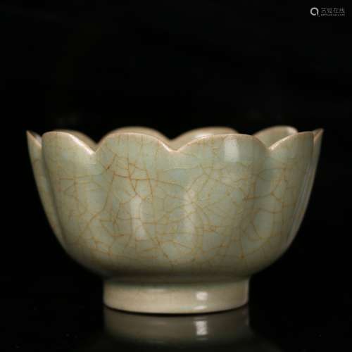 A Chinese Guan Type Glazed Lotus Bowl