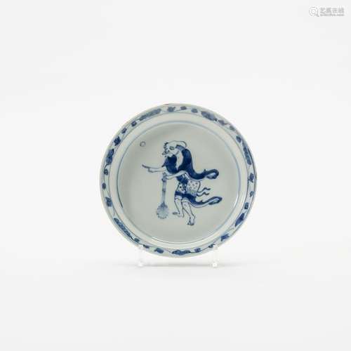 A Chinese blue and white dish for the Japanese market