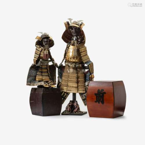 Two Japanese 'Boy's Day' miniature samurai suits of