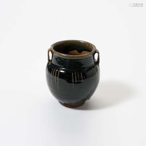 A magnificent Chinese Cizhou black-glazed jar