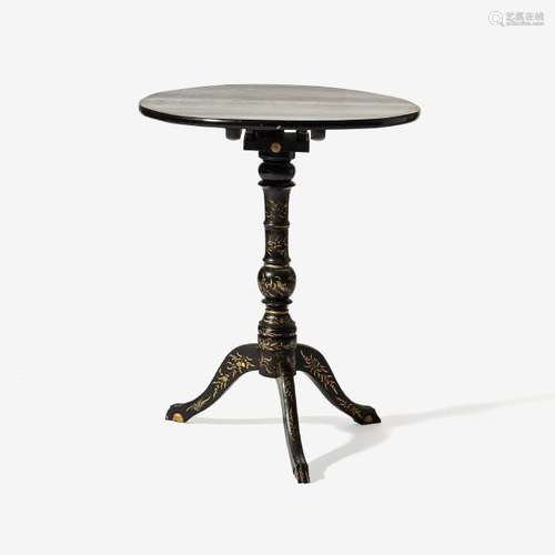 A Chinese export lacquer tripod table