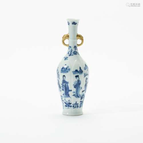 A Chinese blue and white vase