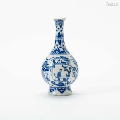 A Chinese blue and white bottle vase