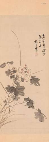 A Japanese scroll painting by Yamamoto Baiitsu