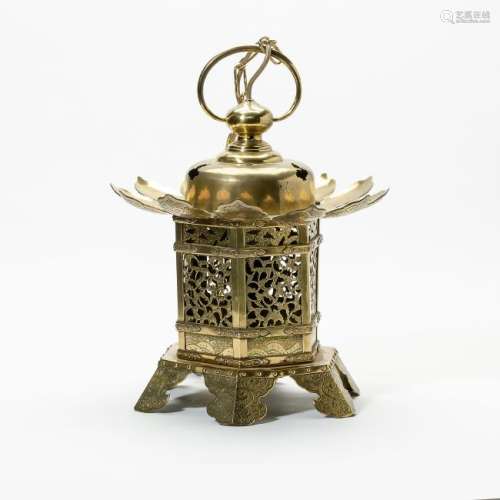 A gilt-bronze Japanese lantern