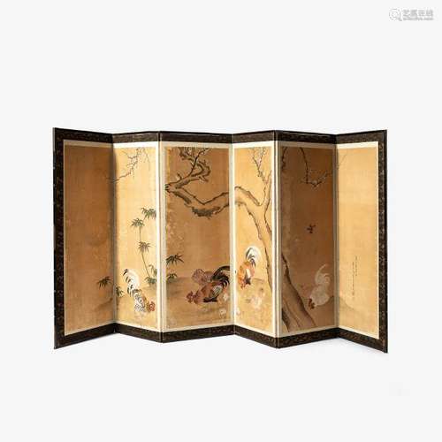 A Japanese six-leaf screen