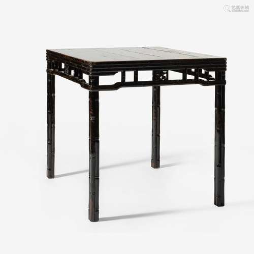 A Chinese wooden 'bamboo' table