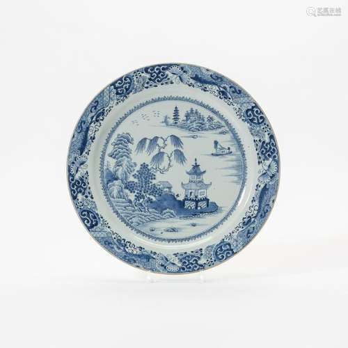 A Chinese blue and white dish