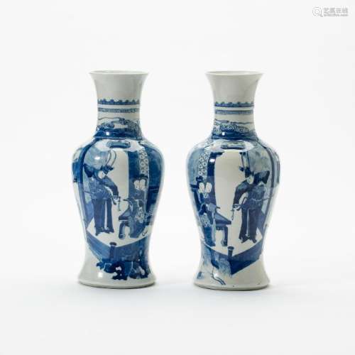 Two Chinese blue and white vases