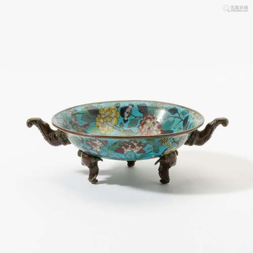 A Chinese cloisonné 'phoenix' bowl