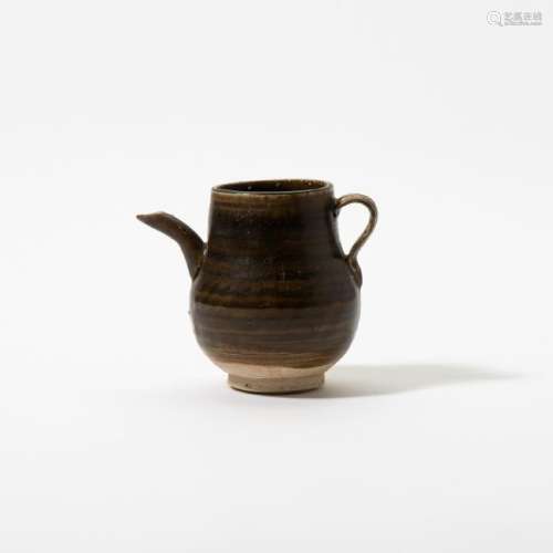 A Chinese brown-glazed ewer