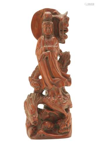 Chinese Boxwood Buddha Guan Yin