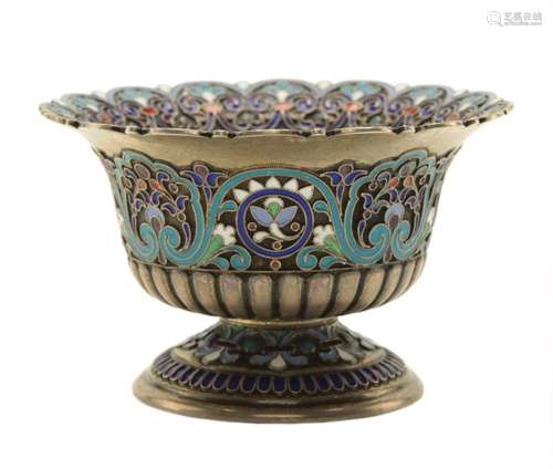 Russian Silver Enamel Small Bowl