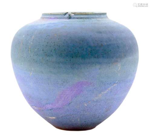 Matte Blue and Turquoise Hand Thrown Vase