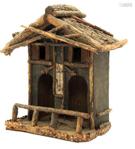 Vintage Primitive Hand Painted Wood Bird House