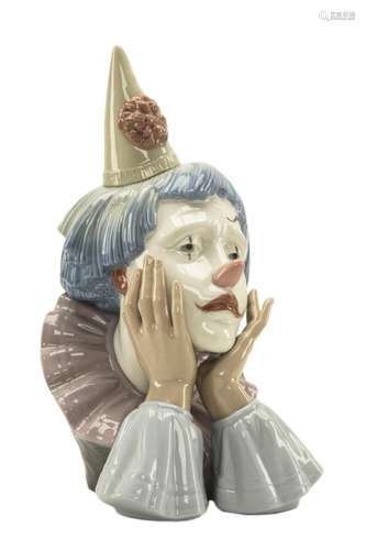 Lladro Clown Frowning Bust