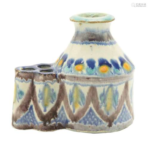 Moroccan Ceramic Inkwell & Pen Holder