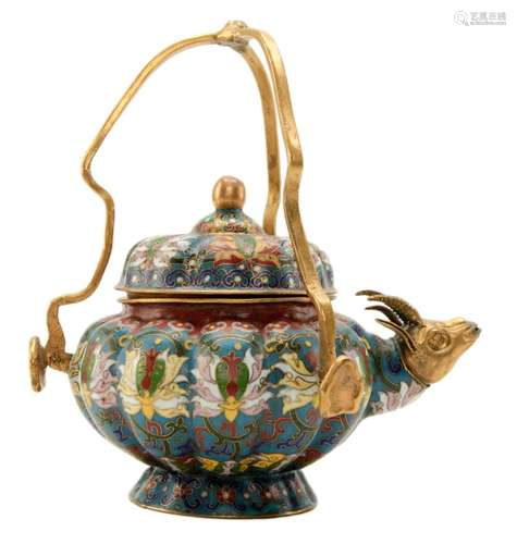 Chinese Cloisonne Enamel Teapot