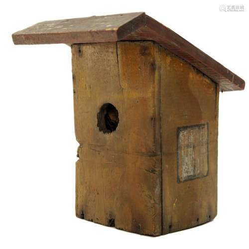 Vintage Primitive Hand Painted Wood Bird House