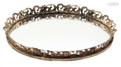 Vintage Gold Tone Vanity Mirror Tray