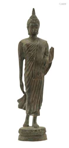 Bronze Walking Buddha