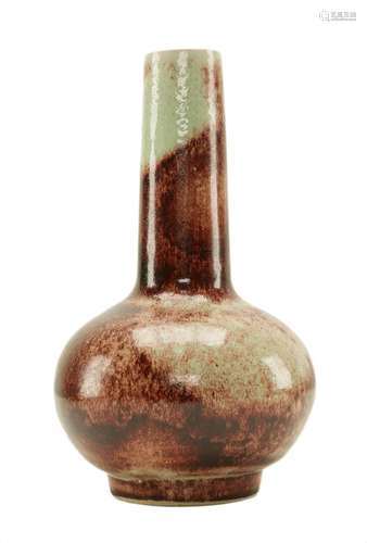 Chinese Porcelain Red Glazed Bottle Neck Vase