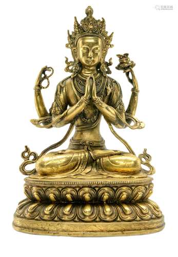 Chinese Gilt Bronze Buddha